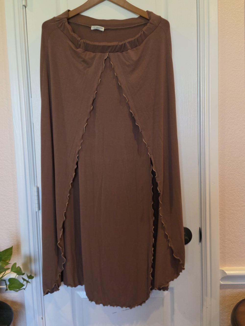 EARTHBOUND Mocha Split-Layered Maxi Skirt, XL